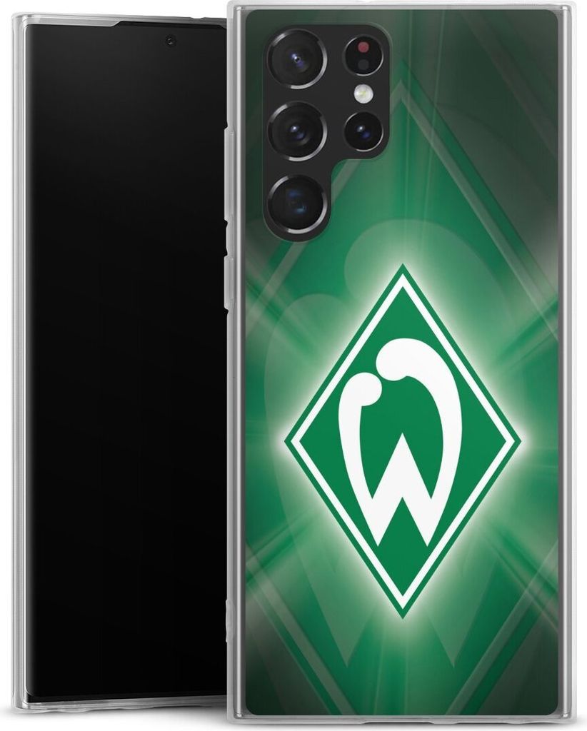 DeinDesign Slim Hülle für Samsung Galaxy S22 Ultra Silikon Case Ultra Dünn Handyhülle Offizielles Lizenzprodukt SV Werder Bremen Wappen