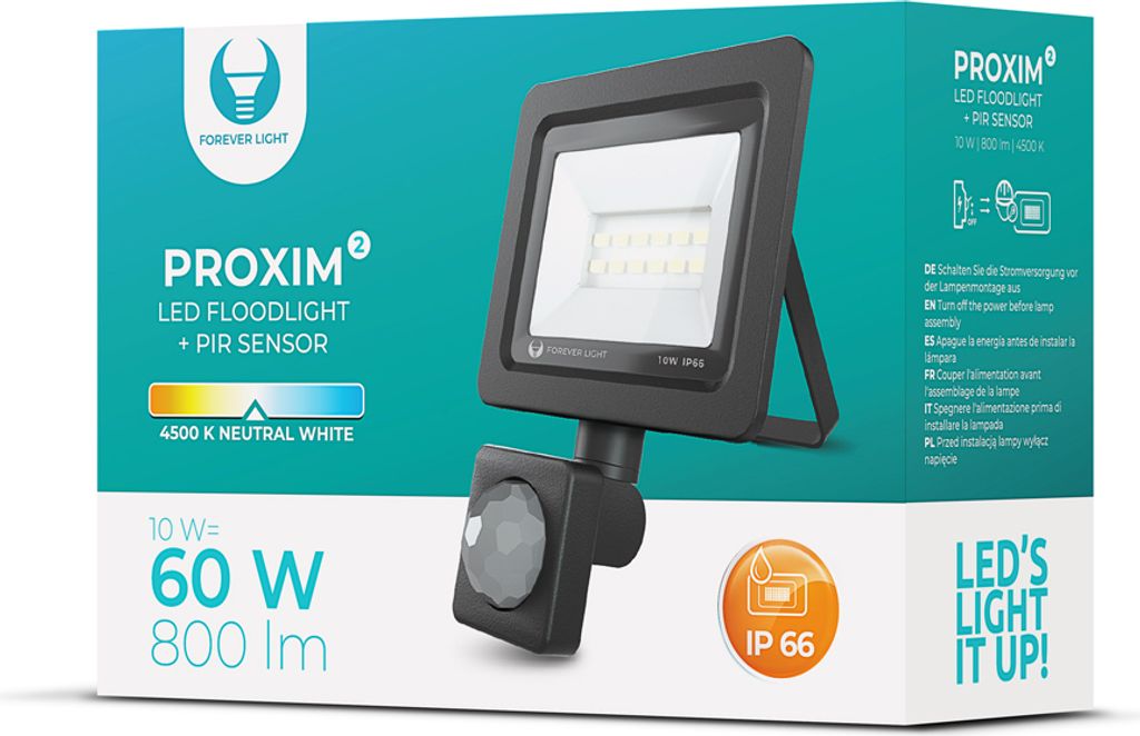 LED Strahler PROXIM II 10W |4500K| PIR IP66 Forever Light Produktbild 