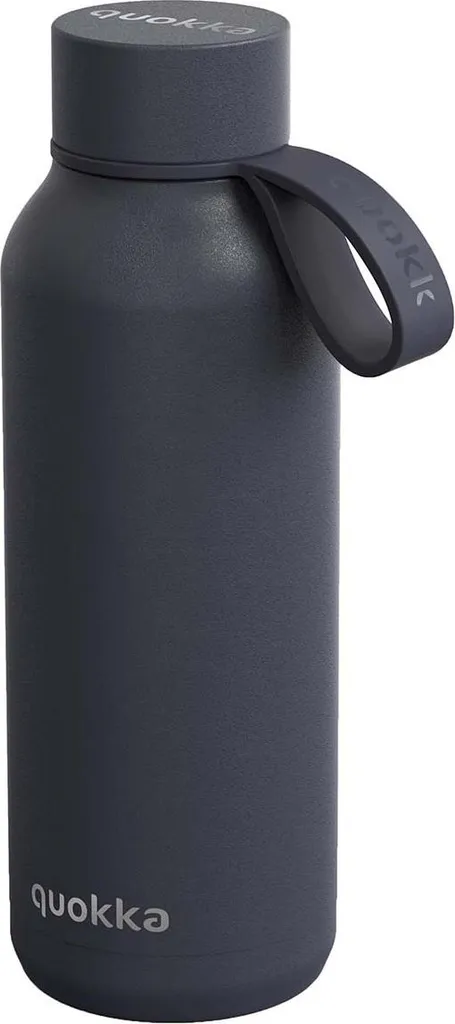 Quokka, fiaschetta sottovuoto da 510 ml modello Solid con cinghia di trasporto, grafite