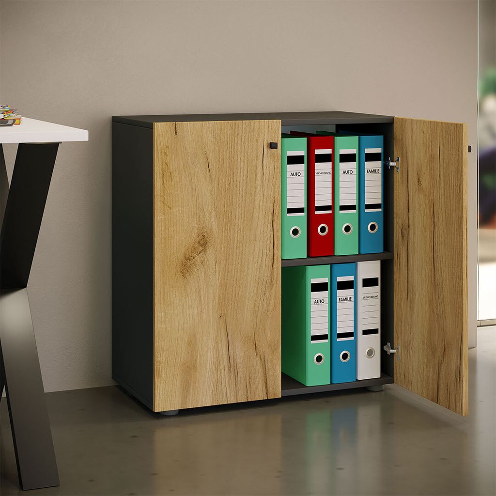 VCM Büroschrank mit 2 Fächern | moderner Aktenschrank mit Produktbild 
