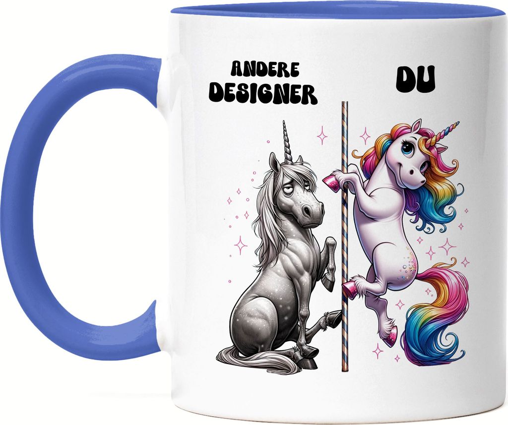 Andere Designer Du Einhorn Tasse Blau Mode-Designer Kreativität Lustig