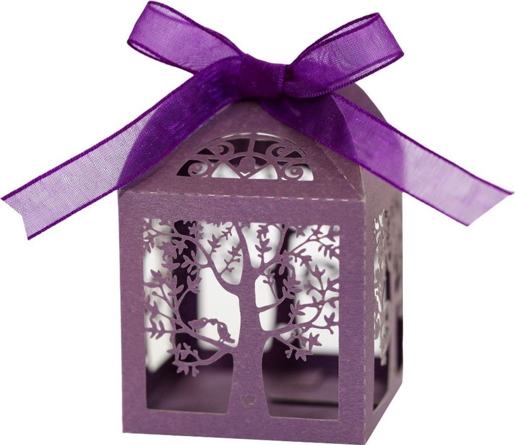 50 Pack Laser Cut Baum Geschenk Boxen Hochzeit Party Favor Boxen Spitze Süßigkeiten Boxen Für Hochzeit Braut Dusche Party Dekoration