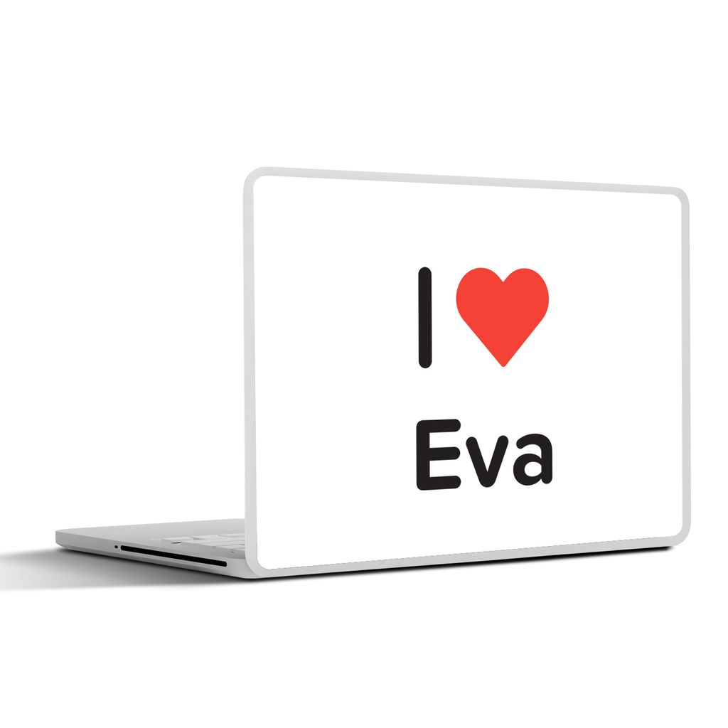 MuchoWow Laptop Aufkleber Sticker Cover Ich liebe - Eva - Mädchen 32.5x23.5 cm - Sticker für Laptop - Selbstklebend