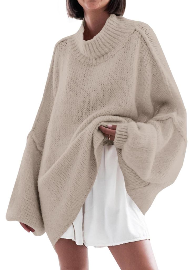 Inovra – Dámsky oversized sveter – Rukávy typu „netopier“ – Obrázok produktu 
