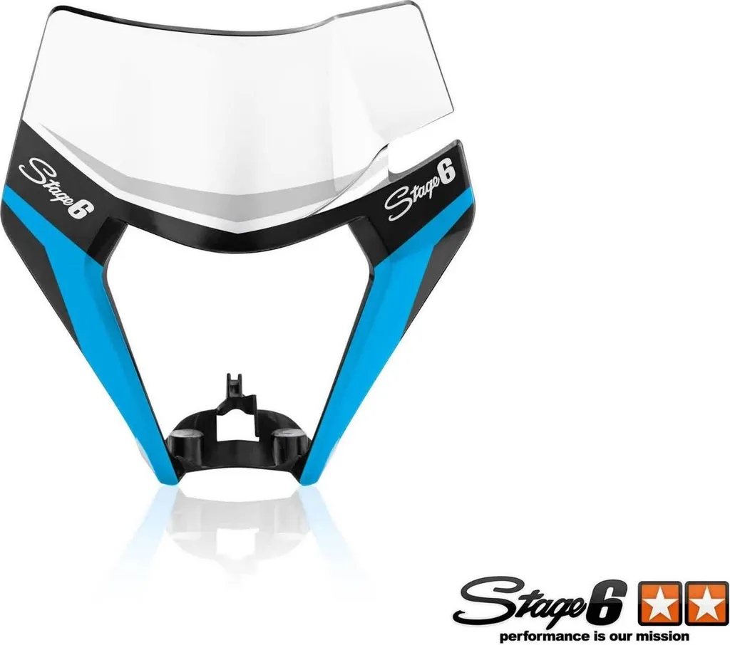 Personnalisation phare KTM EXC bleu avec kit graphique Stage6 durable