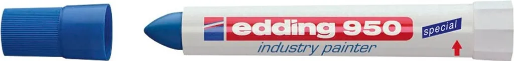 Crayon à Pâte Edding 950 Bleu - Marqueur Permanent pour Chantier et BTP - 3