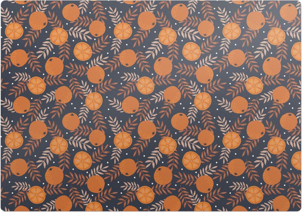 Orangen Und Blätter – Bodenschutzmatte – Rutschfest – Schutzmatte für Büro – Vinylmatte – Stuhlunterlage –100 x 70 cm