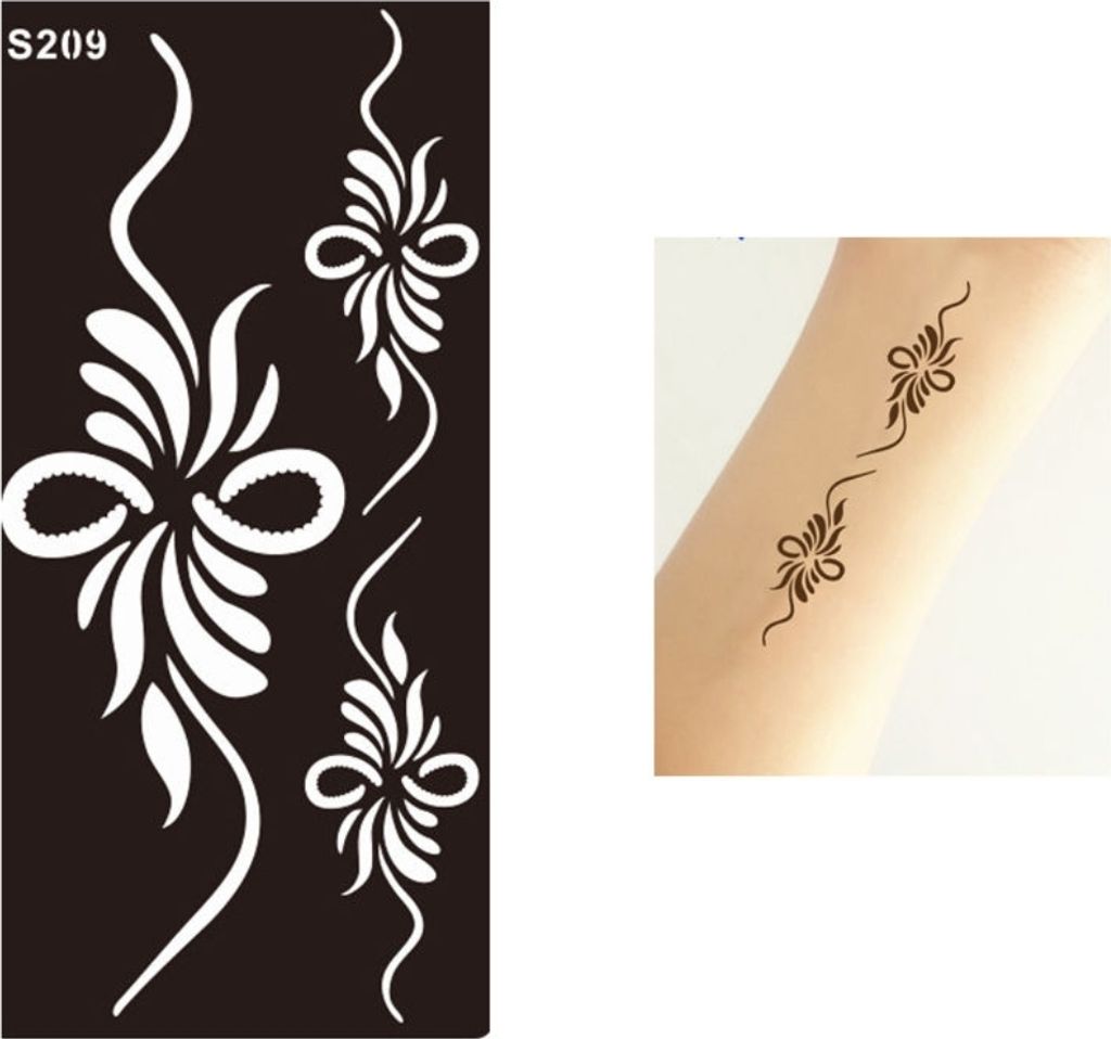 Henna Tattoo Schablone Airbrush Stencil Blume