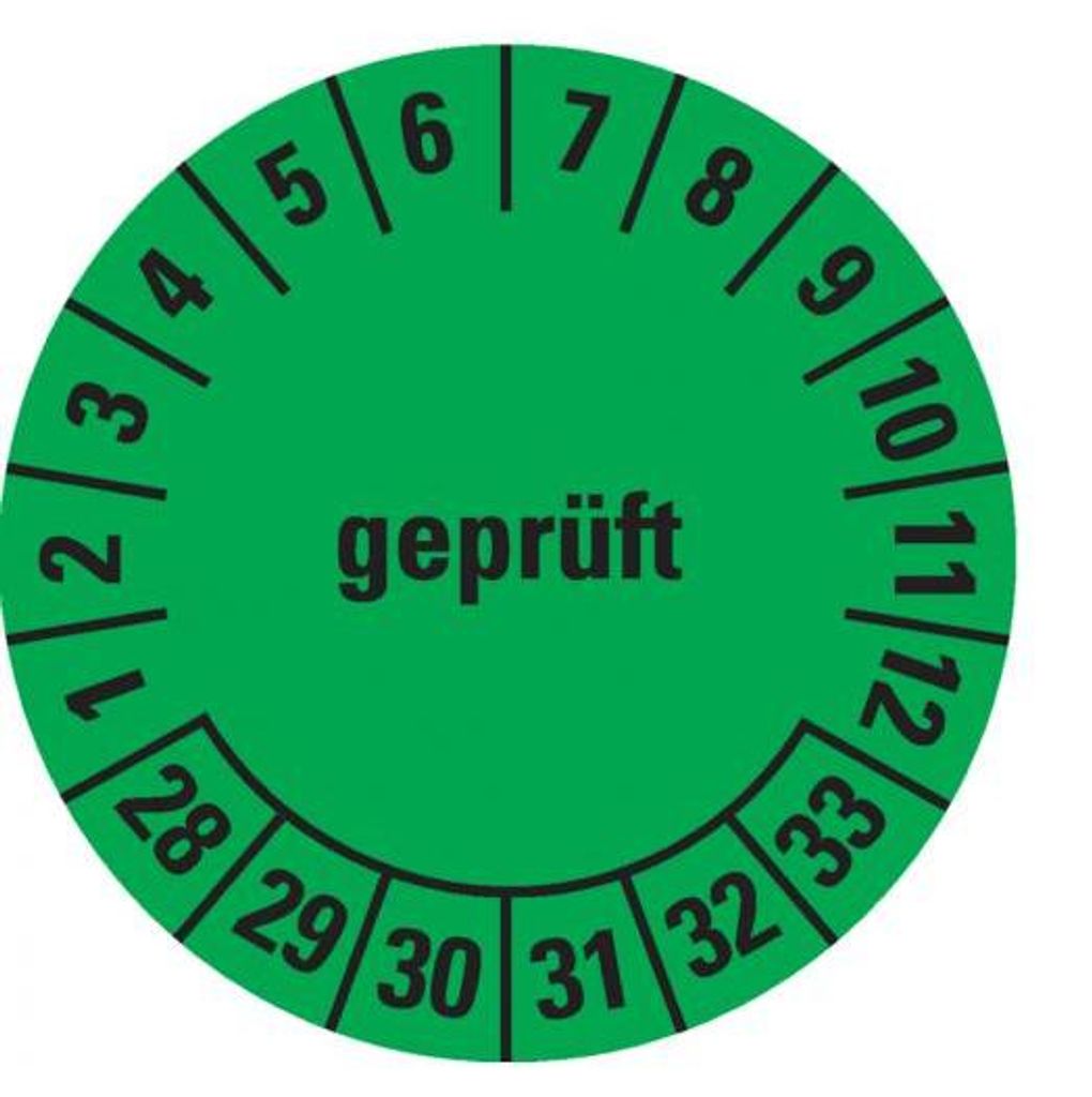 Dreifke® Prüfplakette  28-33, grün, ökologische Folie, Produktbild 