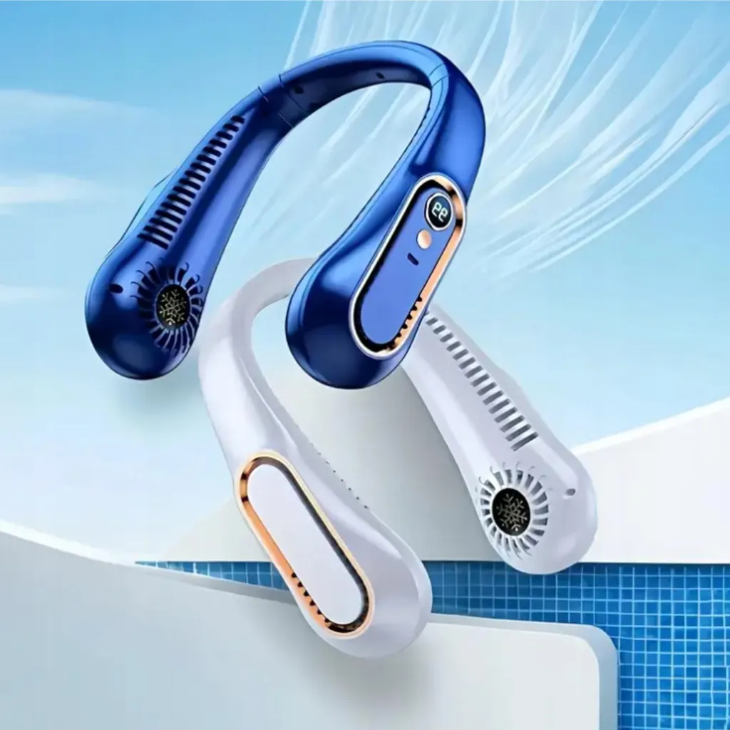 Climatiseur de cou rechargeable USB à 5 vitesses avec écran LED - 9