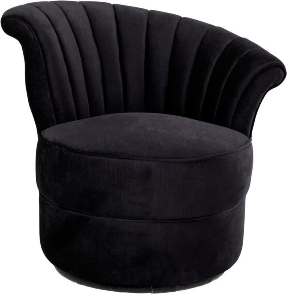 Casa Padrino Designer Sessel Schwarz 56 x 66 x H. 72 cm - Luxus Drehsessel