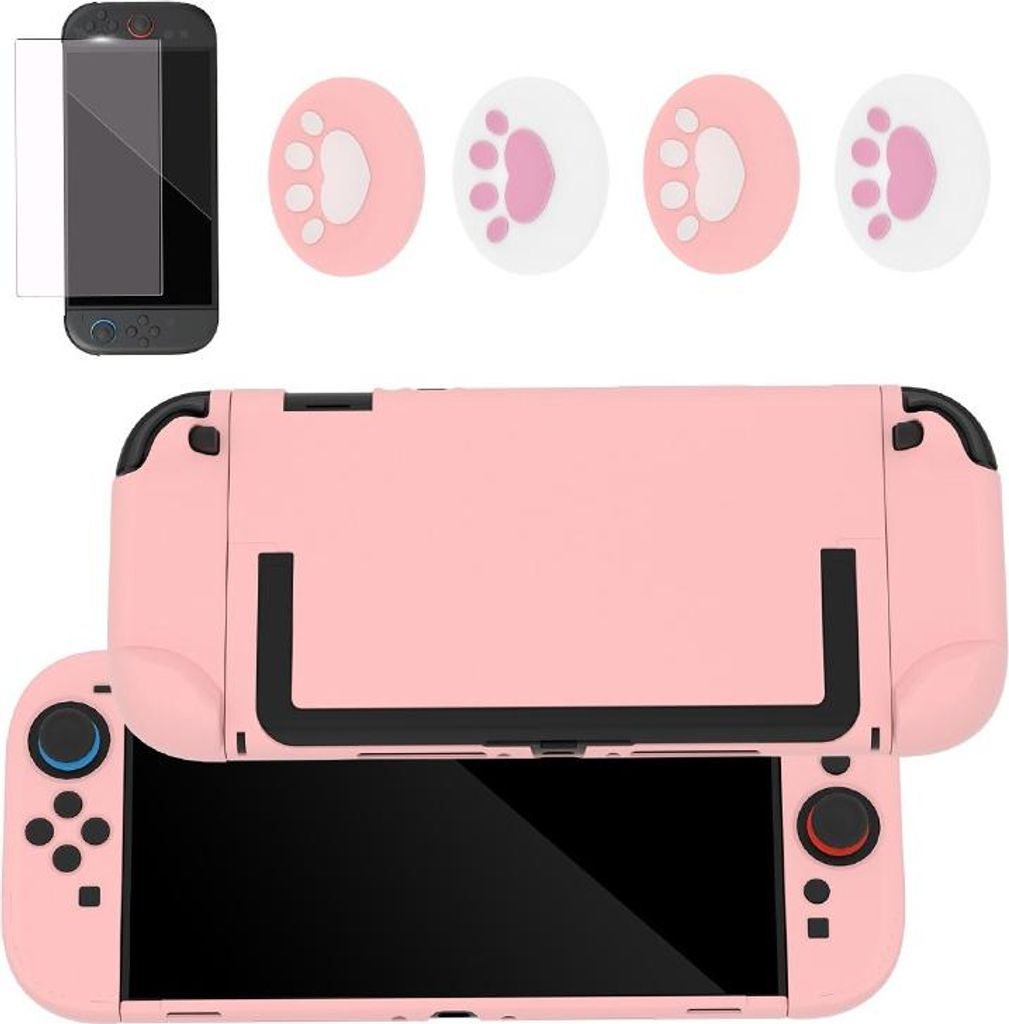 INF Rosa Schutzhülle Set für Nintendo Switch 2 - Silikon Grip, Displayschutz