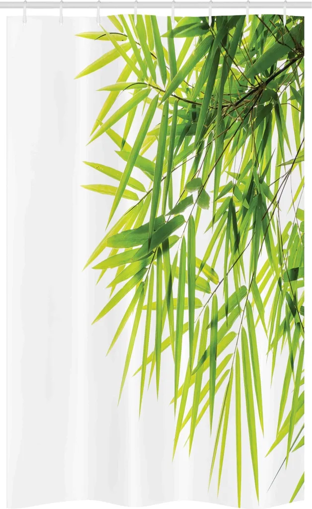 Tenda Doccia ABAKUHAUS 120x180 Verde Foglia di Bambù per Bagno Zen