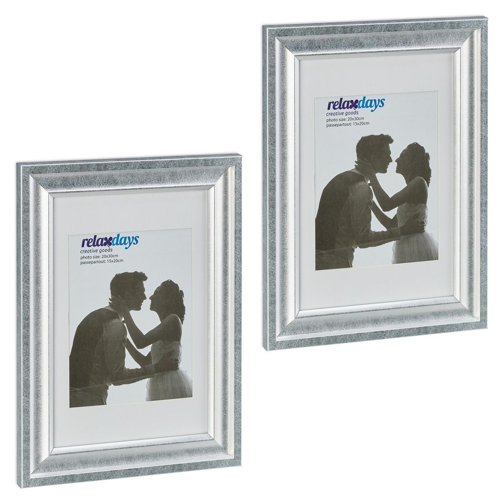Relaxdays set van 2 fotolijsten, 20x30 cm, geschikt voor Productafbeelding 