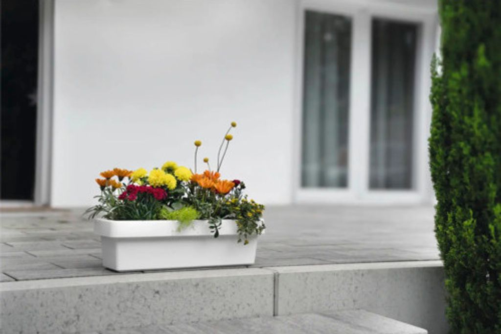 Geli Bewässerungs-Blumenkasten Mit Wasserstandsanzeige – 60 Cm, Weiß