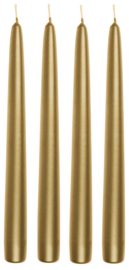 Spitzkerzen "Edelglanz"Gold 240/24 mm, 4 Stück Produktbild 