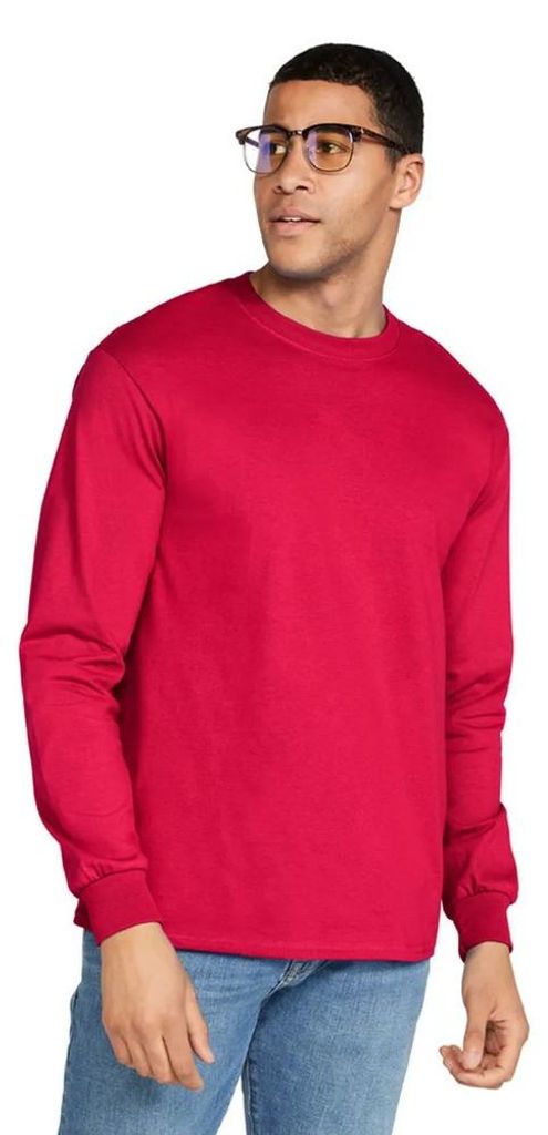 Gildan - T-Shirt für Herren/Damen Uni Langärmlig LT1443 (5XL) (Rot)