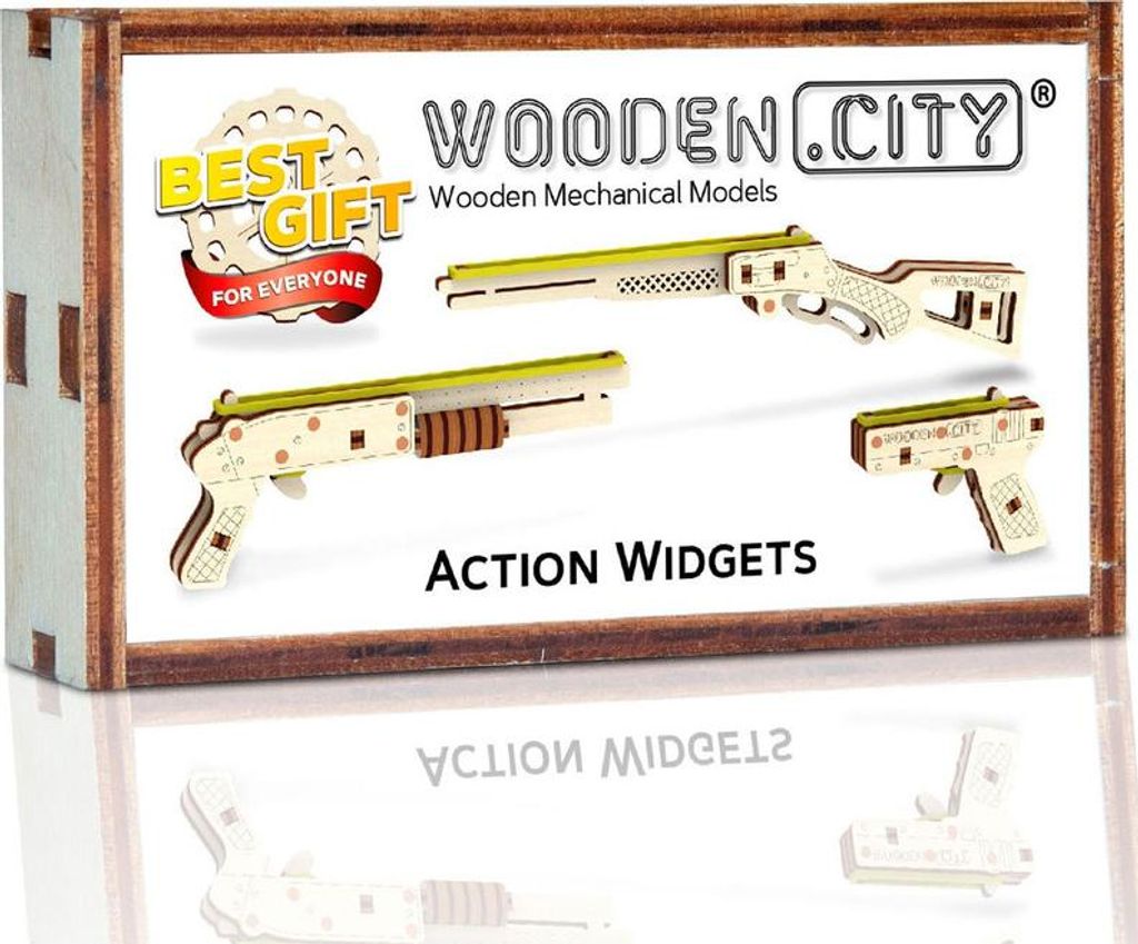 Wooden.City 3D-Puzzle Holz Action Widgets - Lernspielzeug