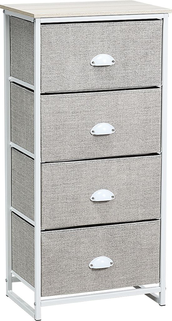 GOPLUS Kommode, Aufbewahrung Schrank mit faltbaren Schubladen, Schubladenschrank aus Stoff mit Metallrahmen, Stoffkommode schmal (45 x 30 x 94 cm)