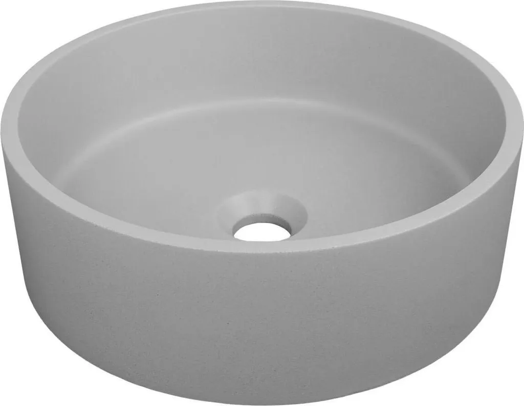 Lavabo da appoggio rotondo in cemento grigio ALAN da 36 cm - 2
