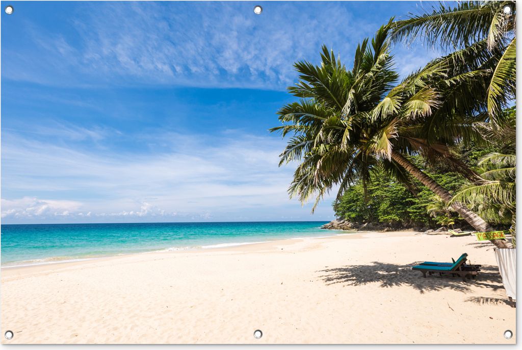 MuchoWow 120x80 cm Outdoor-Poster Gartendeko Sichtschutz Garten Poster für den Garten Strand - Tropen - Meer