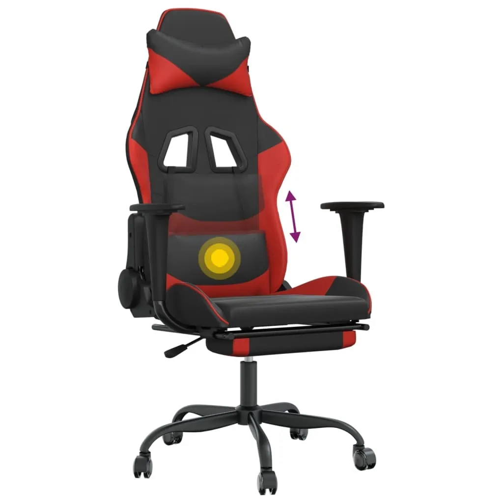 Sedia Gaming Ergonomica Massaggiante: Relax in Ecopelle Rossa