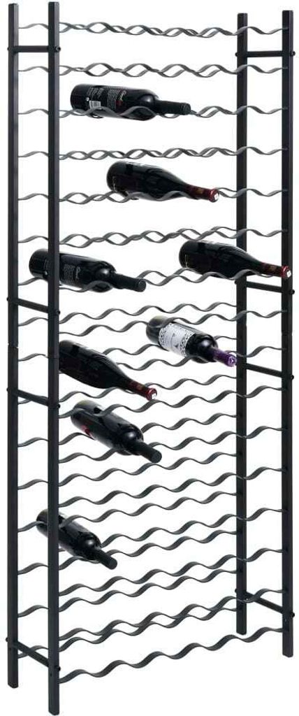 The Living Store Weinregal für 96 Flaschen Schwarz Eisen