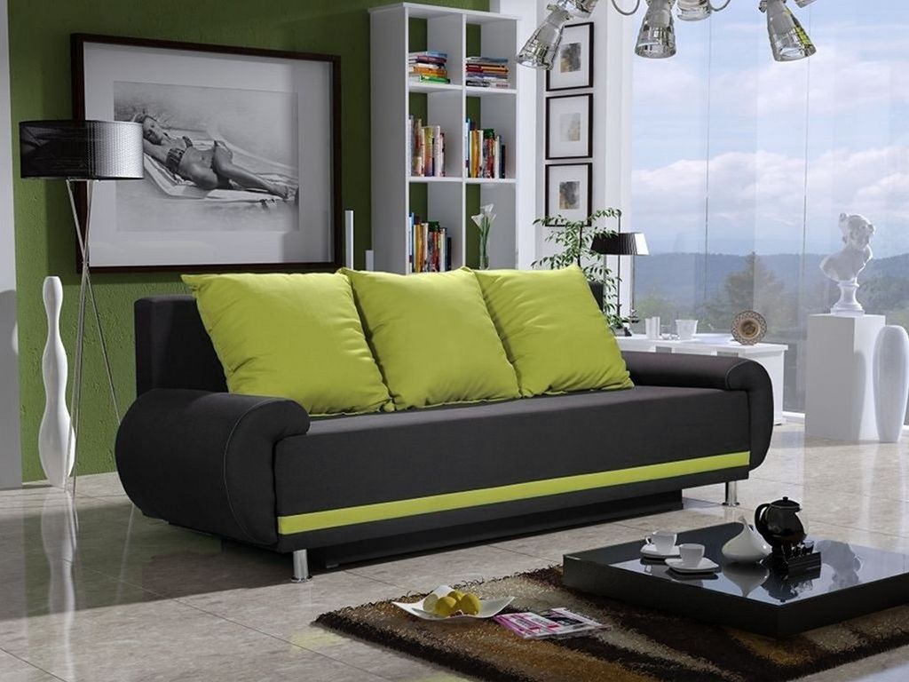 Designer-Sofa AMITERNO, Grün + Schwarz