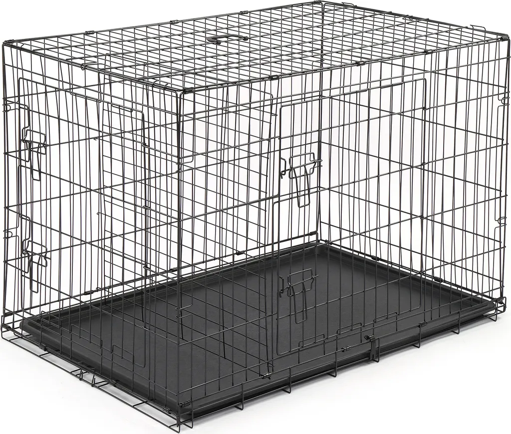 Cage pour chiens XL FCH pliable en métal noir robuste 107 x 68 x 75 cm