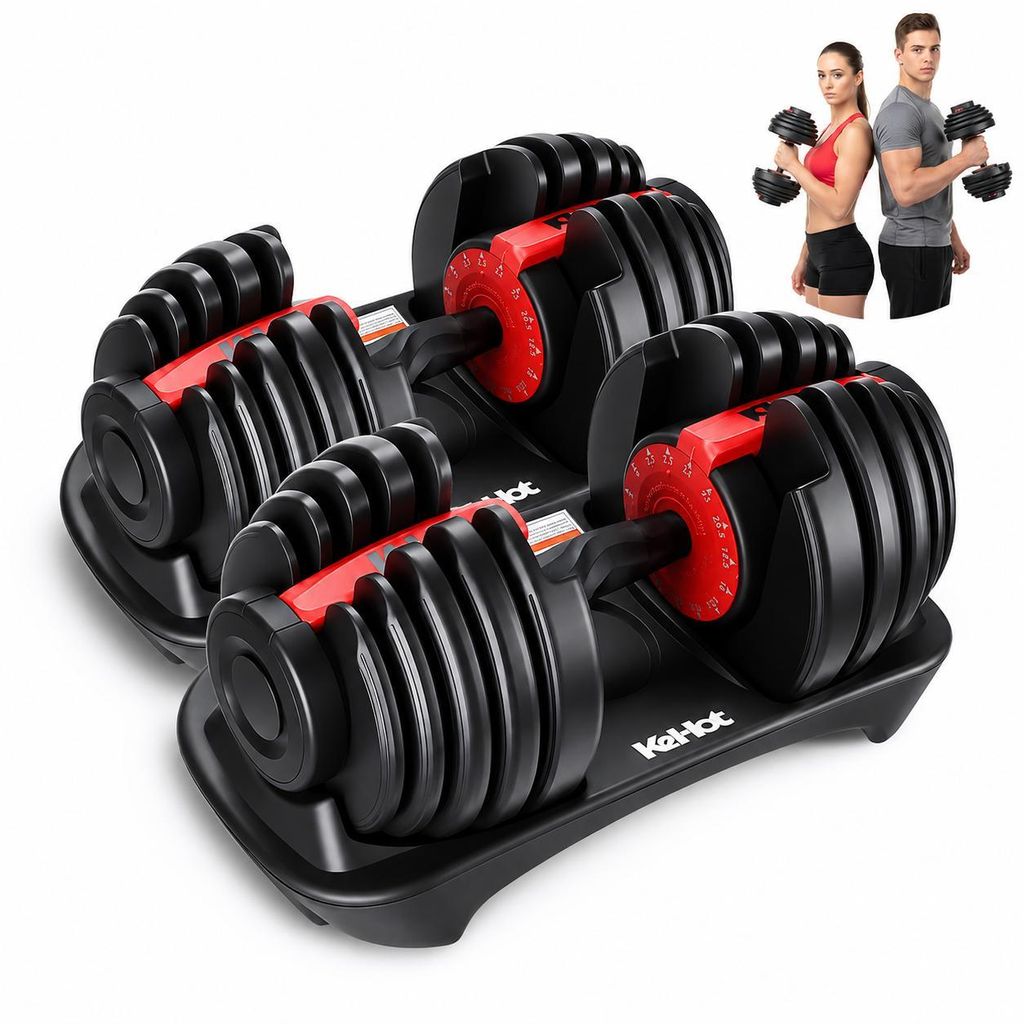 Kehot Verstellbare Hantel 24 kg Schwarz + Rot, 15 Produktbild  KI-generiertes Bild