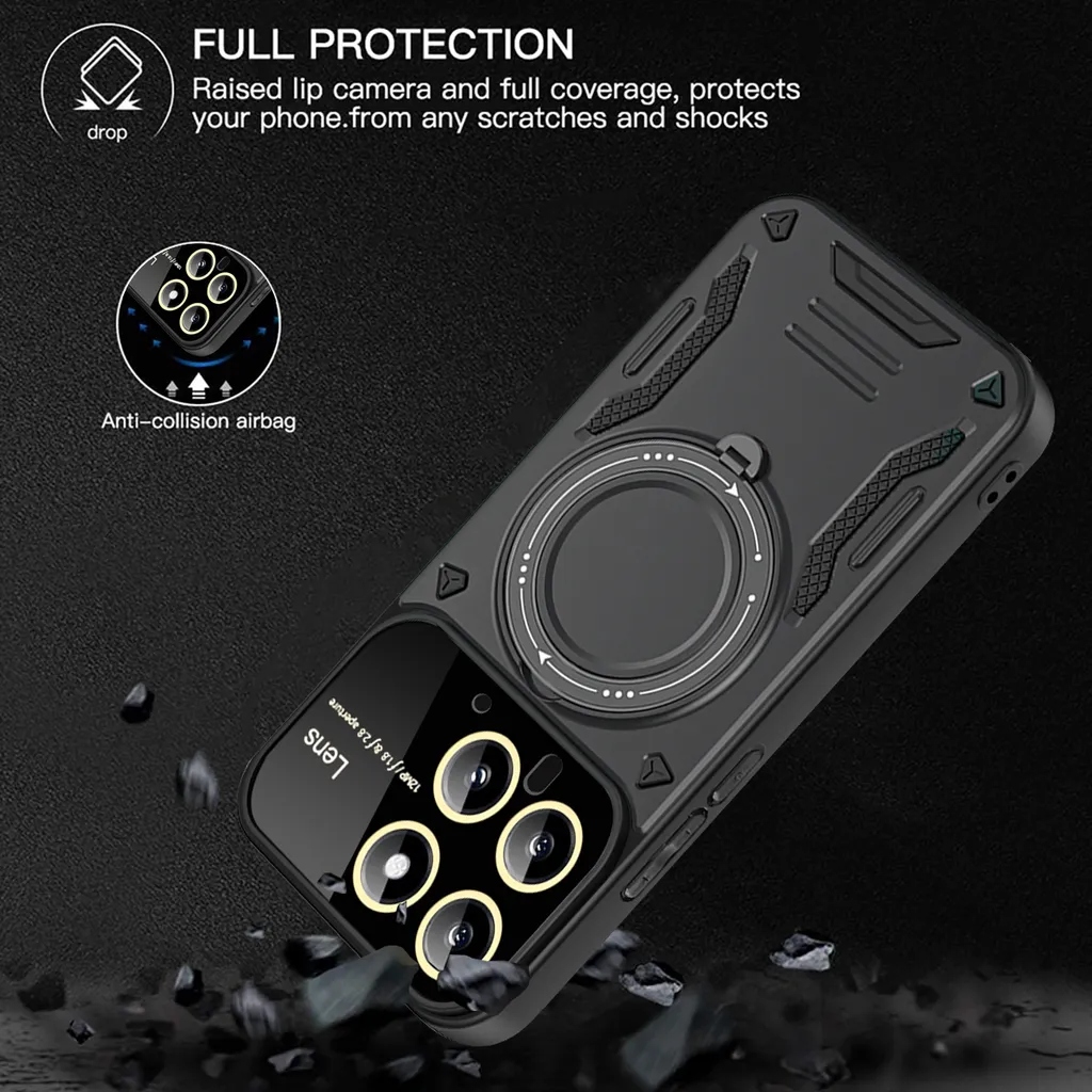 Custodia ibrida Rotary Ring con protezione per fotocamera per Xiaomi