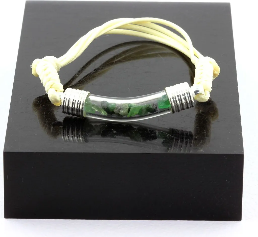 Bracelet de grenat tsavorite brut : bijou lithothérapie et bien-être