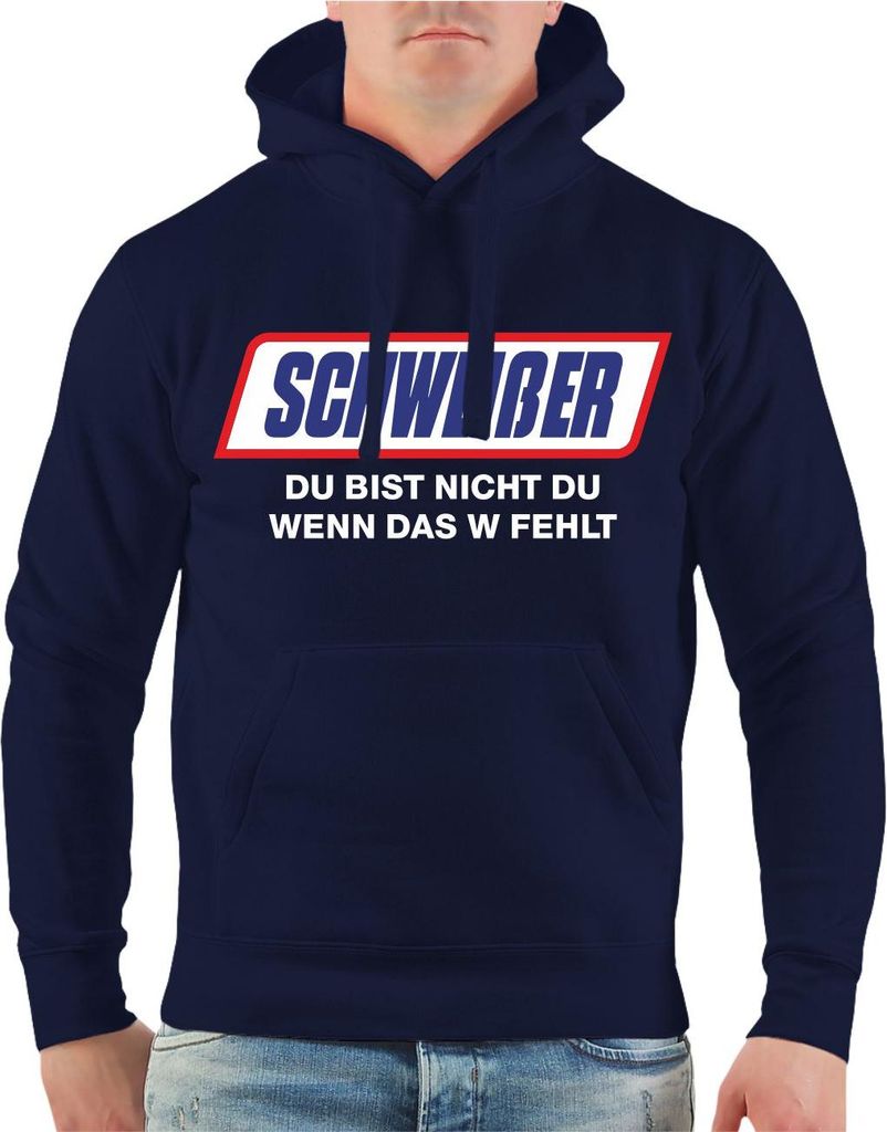 Herren Kapuzenpullover Schweißer Du bist nicht du wenn das W fehlt