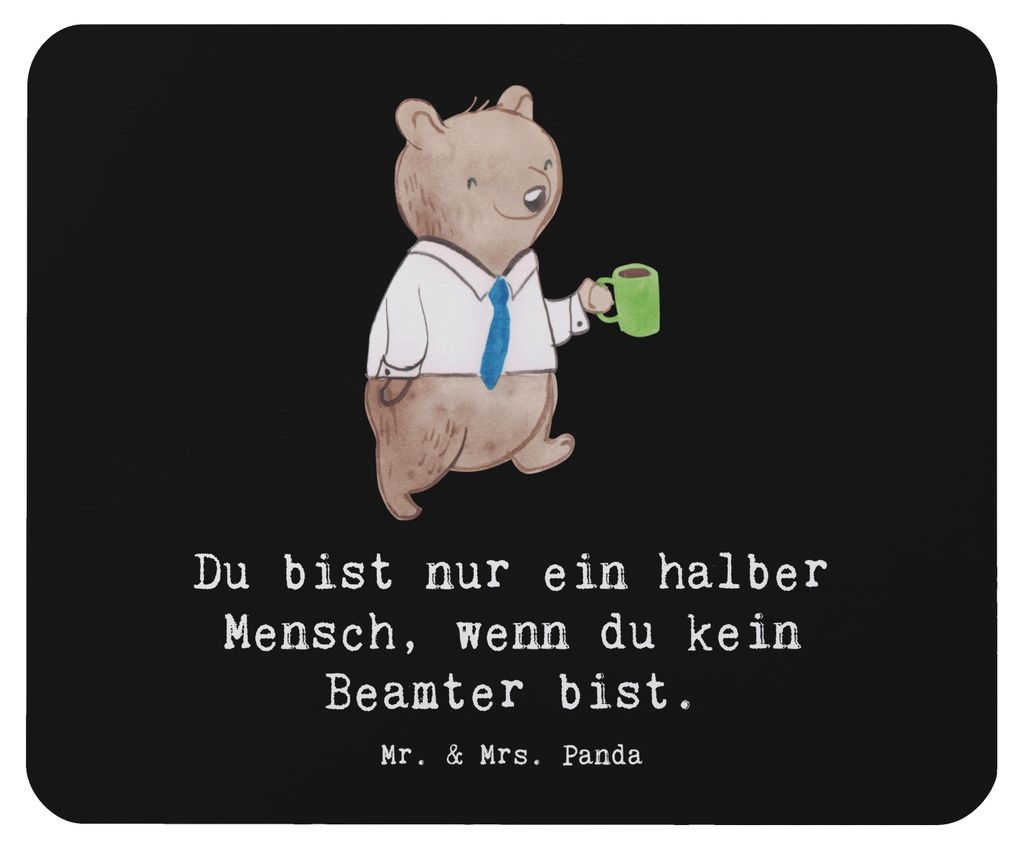 Mr. & Mrs. Panda Mauspad Beamter Herz - Schwarz - Geschenk, Mousepad, laptop, Amt, Mouse Pad, Öffentlicher Dienst, computer, pc, Studium