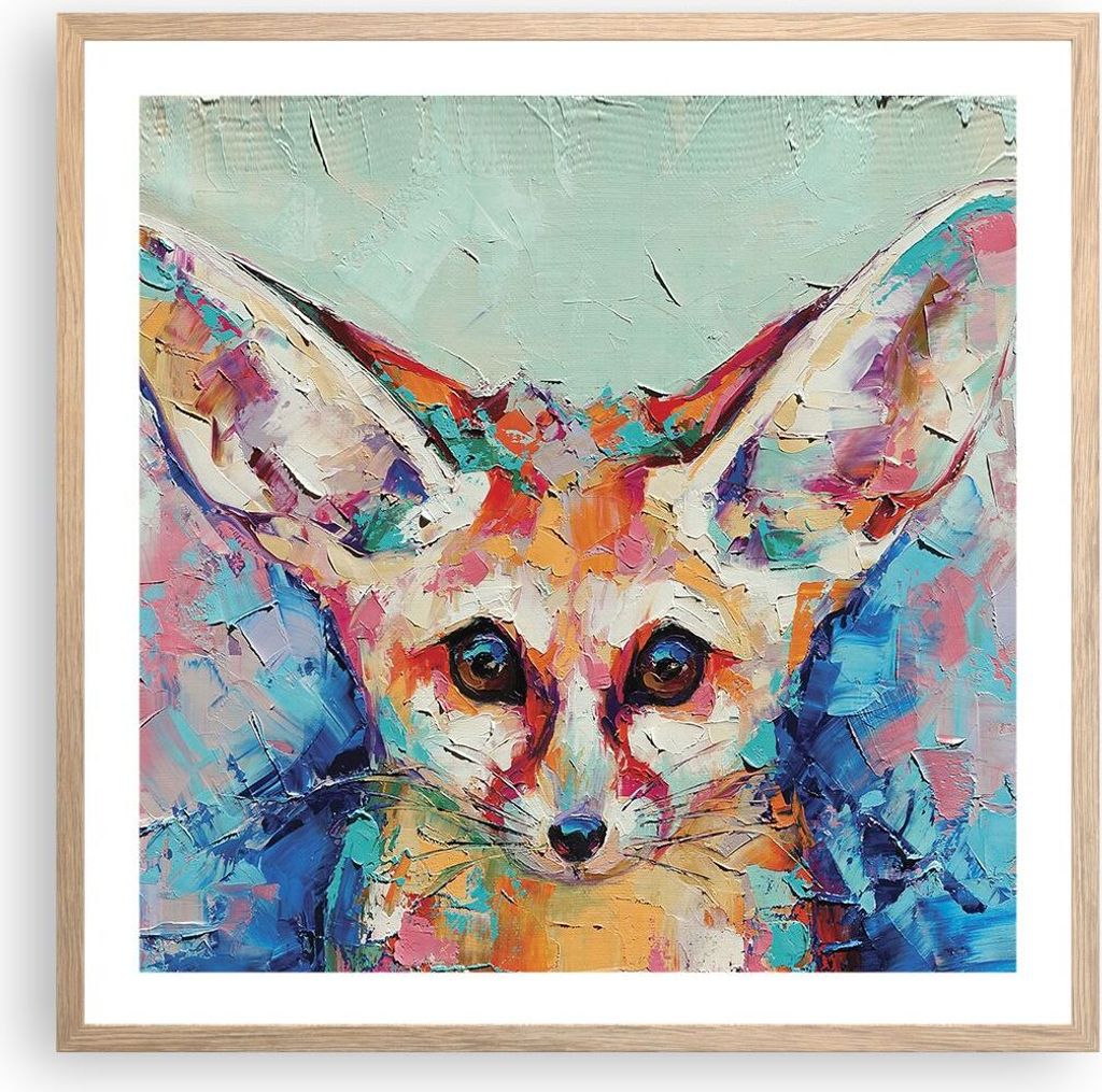 Gerahmtes Poster - Rahmen in heller Eiche - Klein November Bunt - 60x60 cm - Wand Bild - Wanddeko - Wandbilder - Kunstposter - Wandposter - Bilderr...