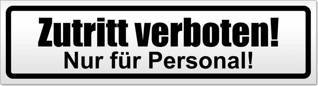 Zutritt verboten nur Personal Magnetschild Schild magnetisch