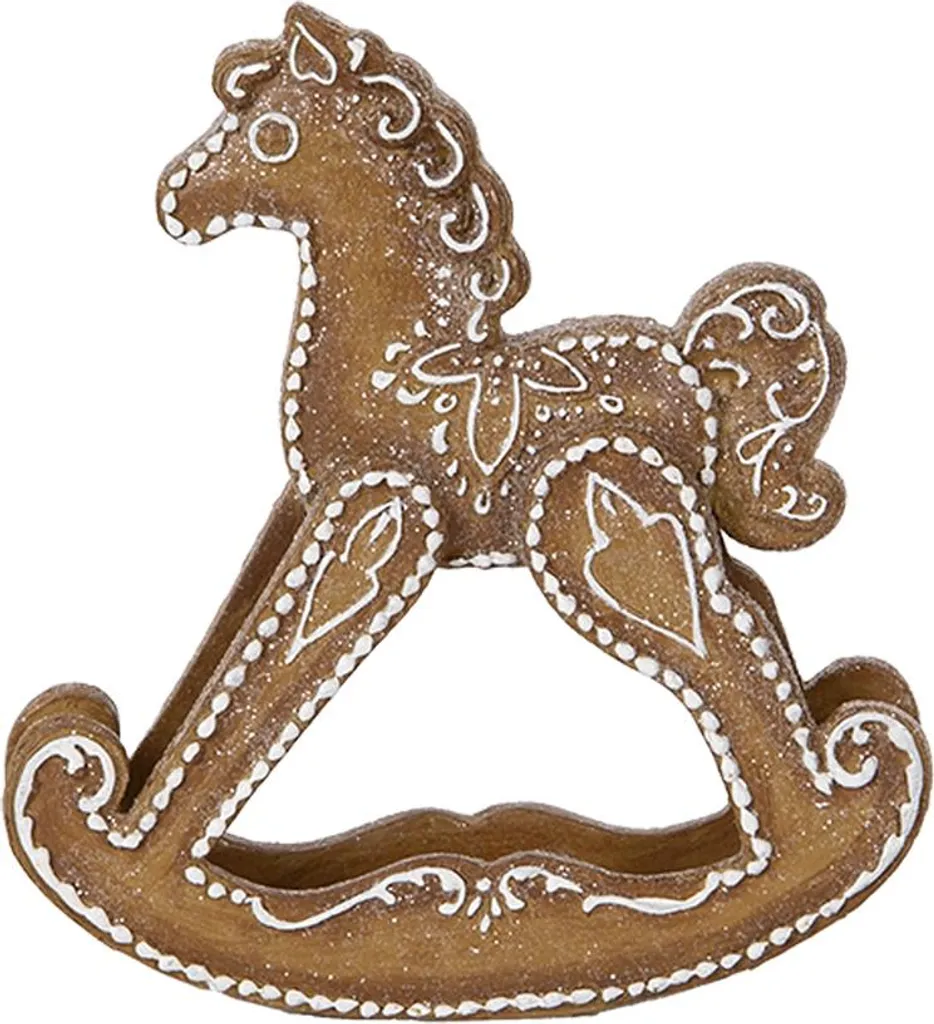 Figurine Cheval à Bascule Clayre & Eef 14x4x15 cm Marron en Plastique