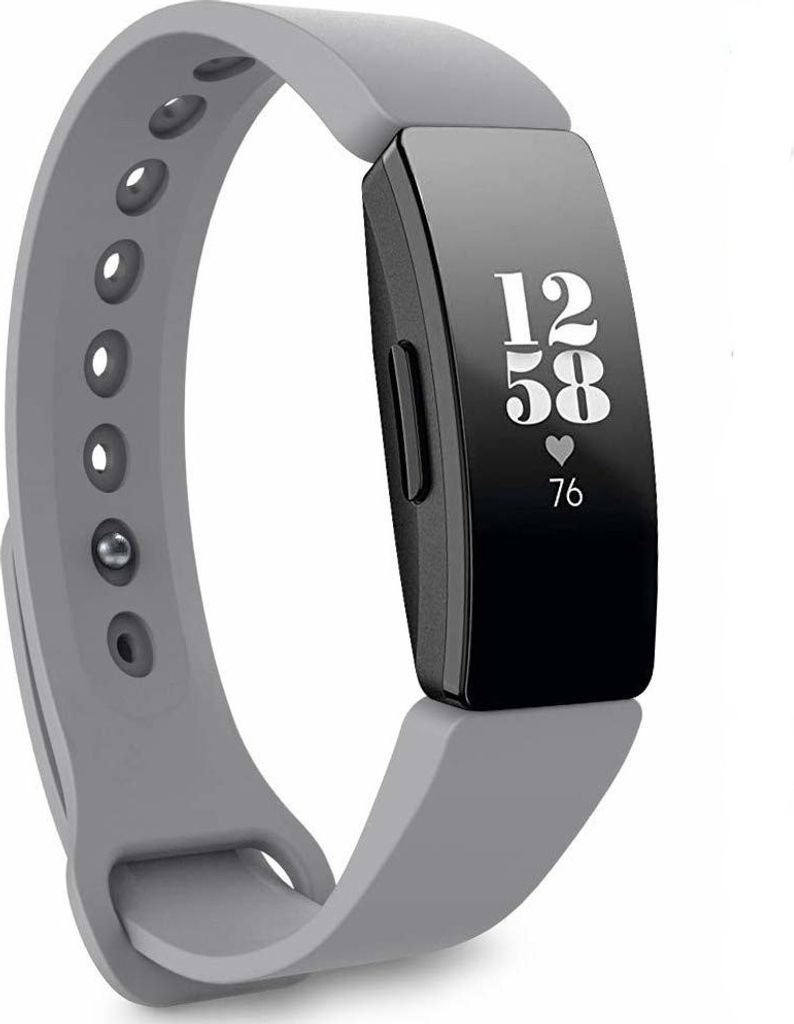 Strap-it Fitbit Inspire (HR) / Inspire 2 Silikon Armband (Grau) - Große: M/L
