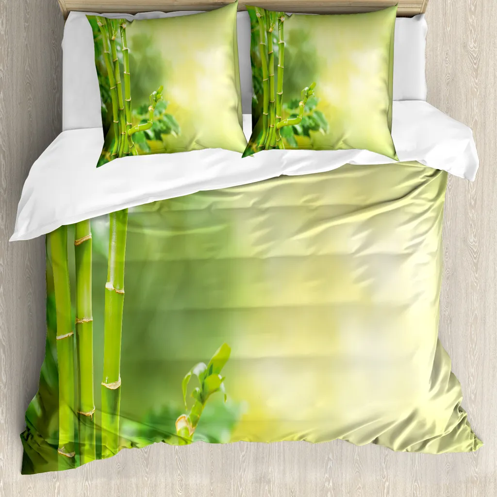 Set Copripiumino ABAKUHAUS Spa 200x200 cm - Bamboo Verde Antiacaro