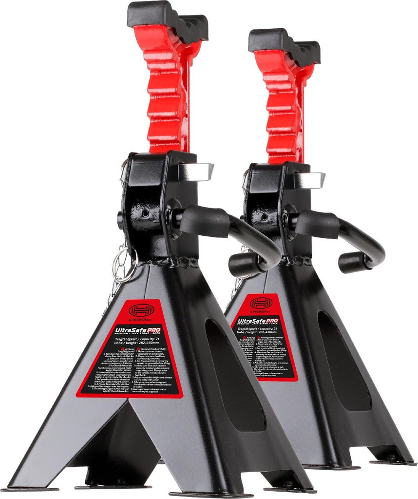 HEYNER® Unterstellbock 2er Set mit Gummiauflage Hubhöhe Produktbild 