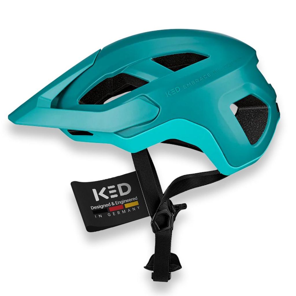 KED Embrace MU-1 Allround Helm Für City Trail Mit Verstellbarem Visier Und Beleuchtung Fahrradhelm Farbe: Teal Matt Größe: 58-62 (L)
