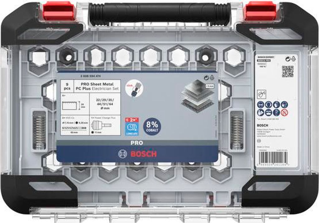 PRO Sheet Metal PC Plus Lochsäge-Set, 20, 29, 64 mm, 8-tlg.