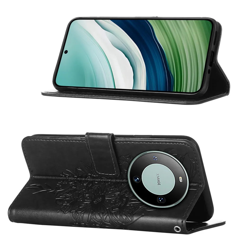 Protezione Totale Huawei Mate 60 - Cover Anti-urto in Pelle Farfalla - 3