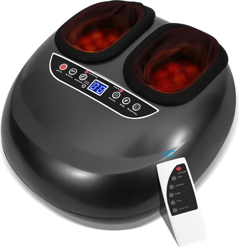 Clanmacy Fußmassagegerät mit Wärme, Knetrollenmassage, Luftkompression und Zirkulation