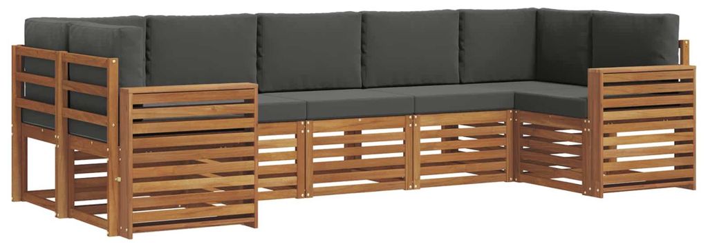 vidaXL Ecksofa Set mit Kissen 7 pcs Natur und Anthrazit