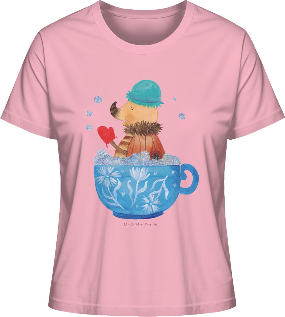 Mr. & Mrs. Panda Damen T-Shirt Nachtfalter Schaumbad Größe L - Baumwolle Pink - Geschenk, Baden, Lustige Sprüche, WC, Basic Shirt, Oberteil, Kur...