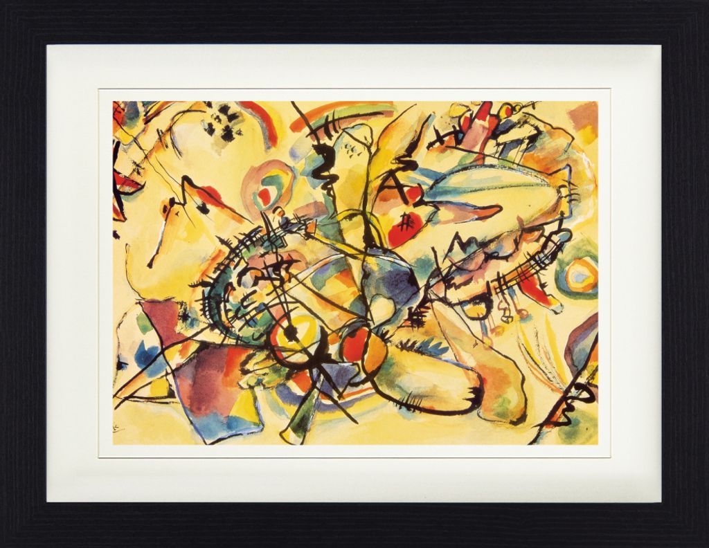 Wassily Kandinsky Gerahmtes Bild Mit Edlem Passepartout | Wand-Bilder | Im Bilderrahmen - Komposition, 1917 (30 x 40 cm)