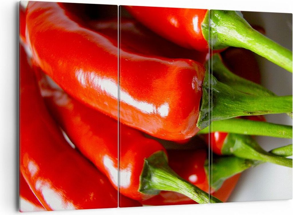 Bild auf Leinwand - Leinwandbild - Gemüse würzig Chili - 165x110cm - Wand Bild - Wanddeko - Leinwanddruck - Bilder - Kunstdruck - Wanddekoration ...