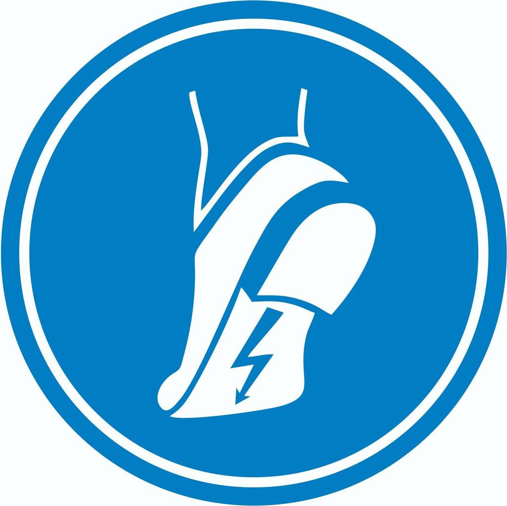 ESD Schuhe tragen Aufkleber Kreis Fußschutz gegen elektrostatische Aufladung Ø500mm