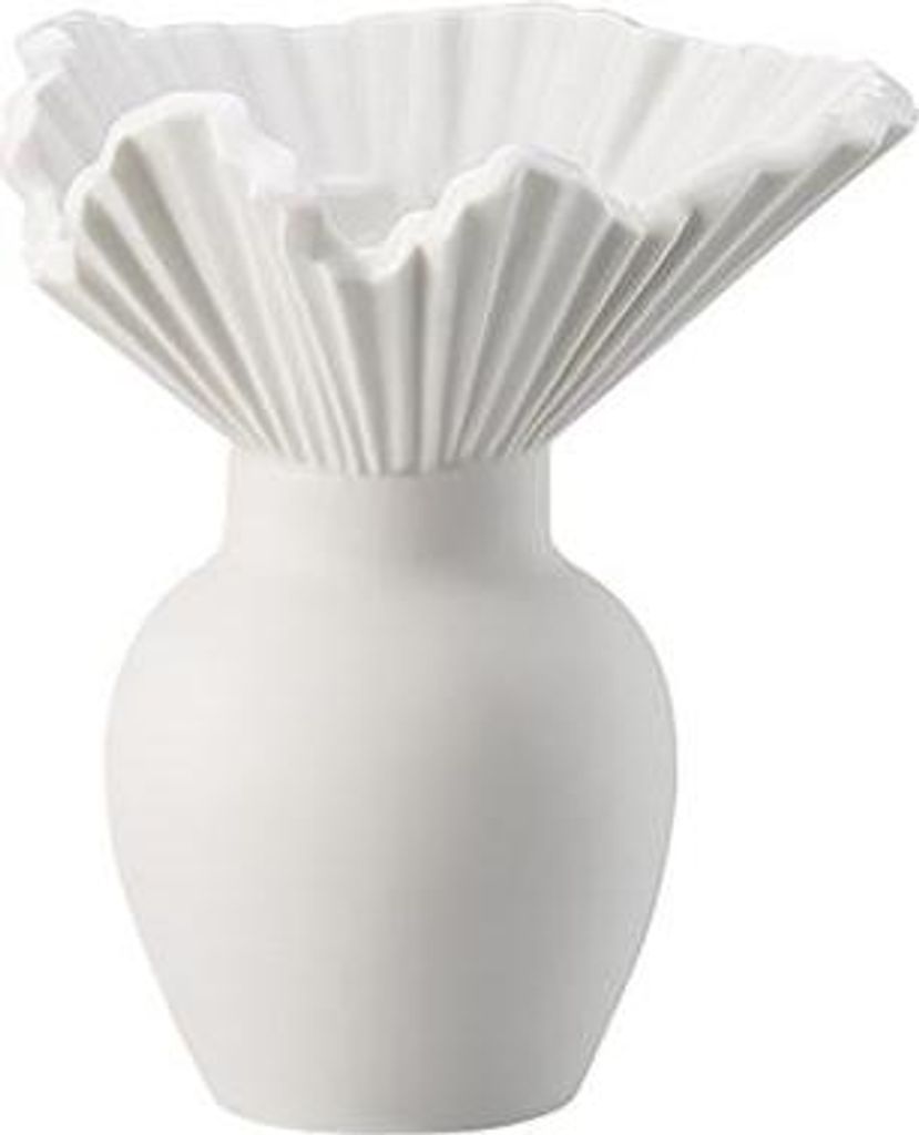 Rosenthal Vase Falda Weiß matt, Dekovase, Porzellan, Weiß, Produktbild 